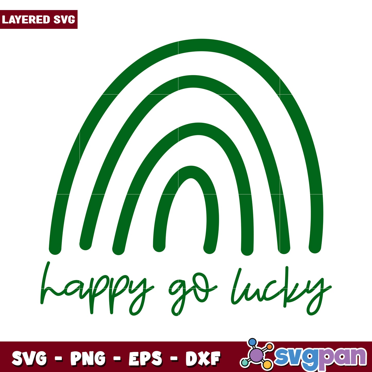 Happy Go Lucky Rainbow SVG Design, Perfect for Craft Projects