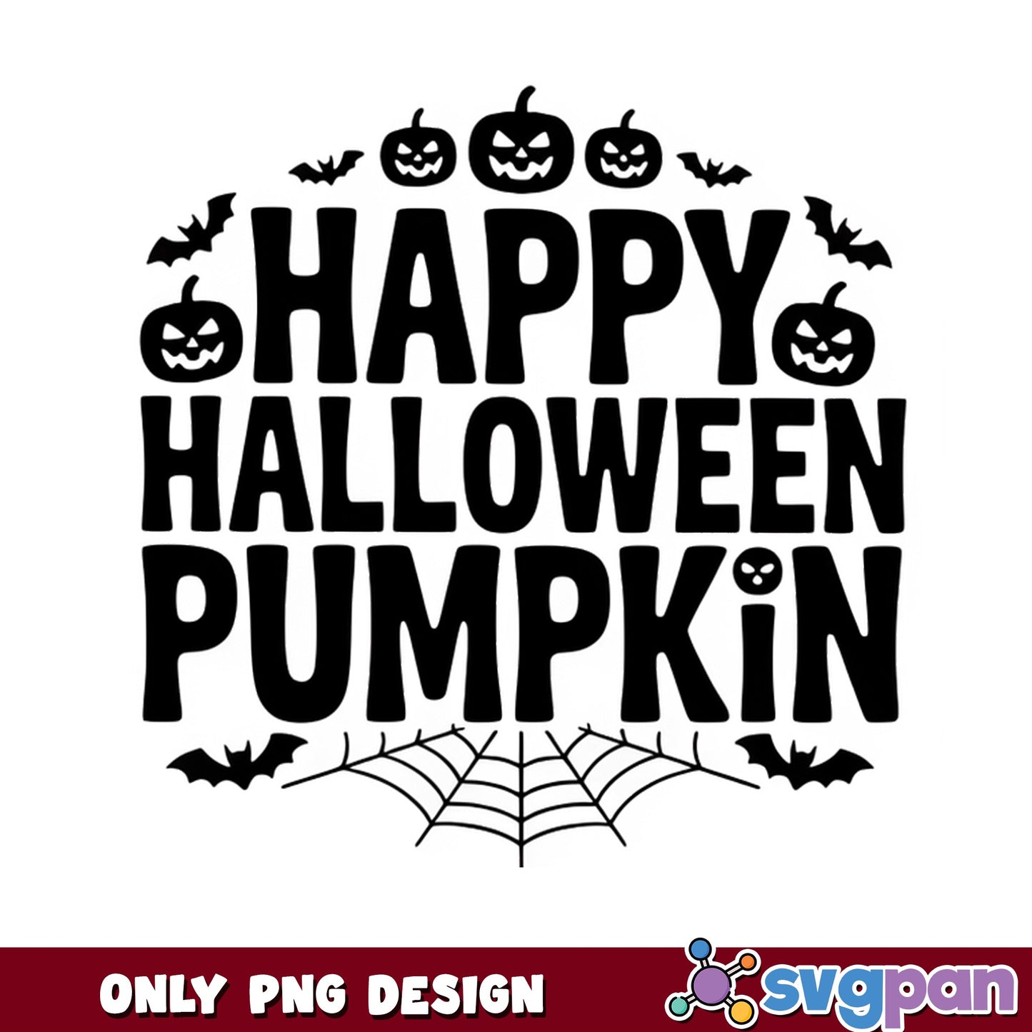 Happy Halloween Pumpkin PNG, Halloween Pumpkin Design, Spooky PNG