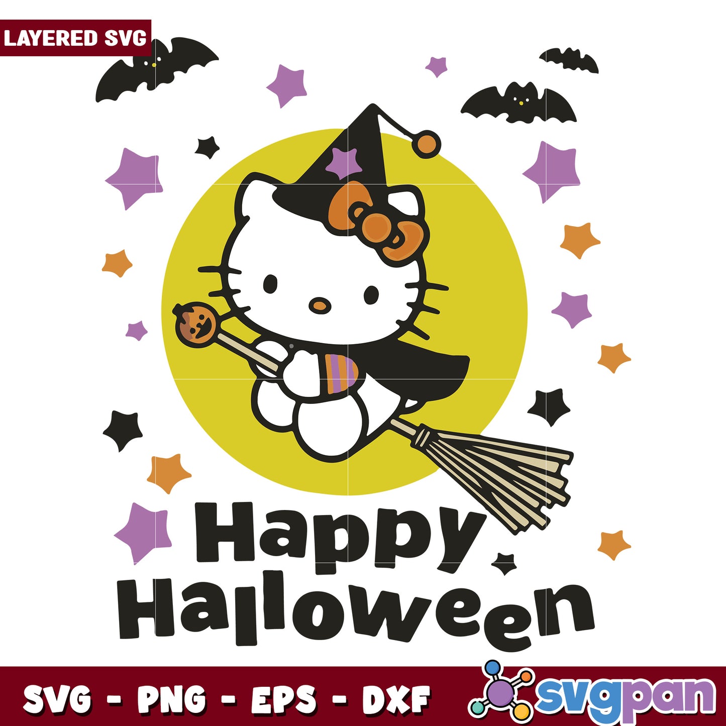 Happy halloween cute hellow kitty svg, halloween time svg, trick or treat svg