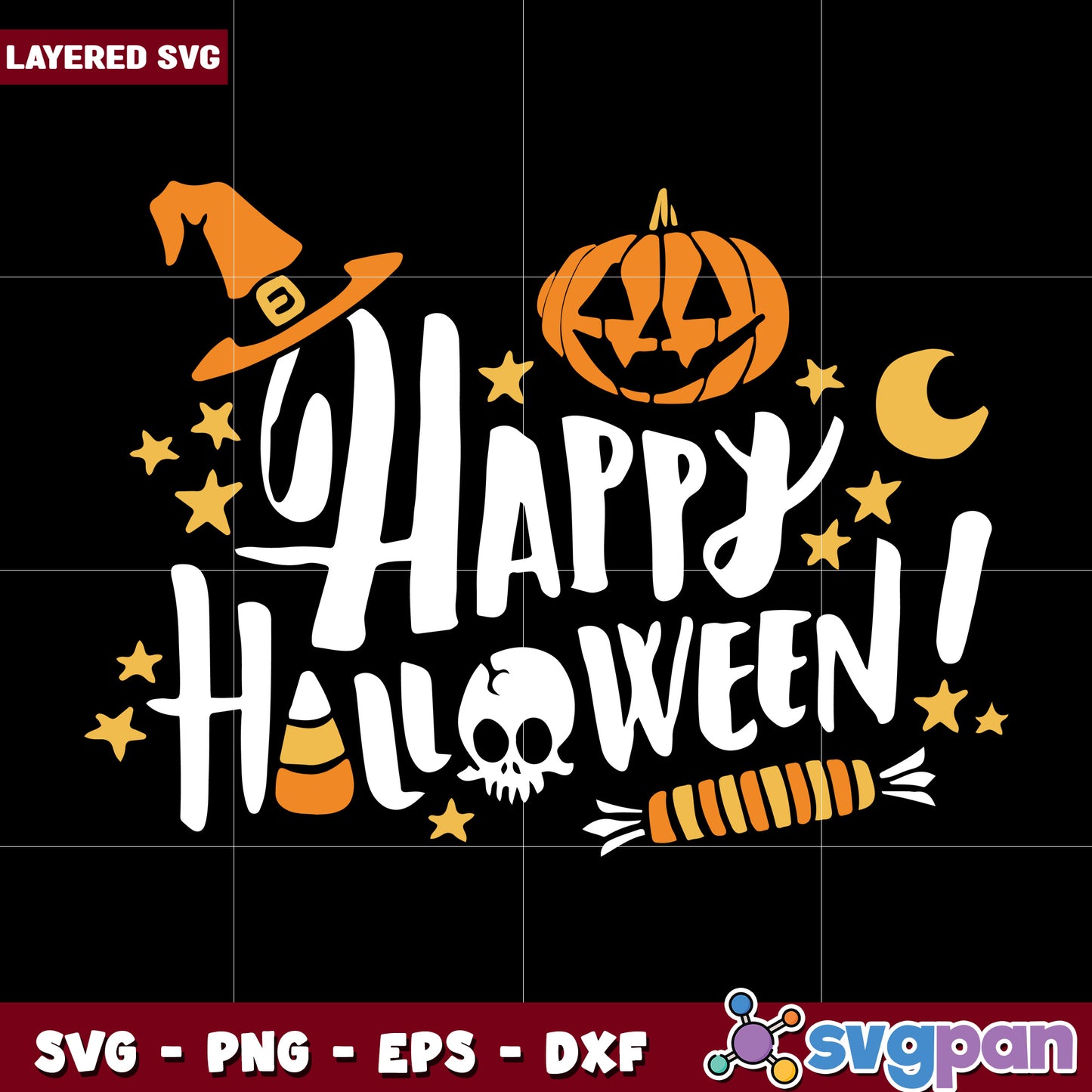 Happy halloween illustration svg, halloween movies svg, spirit halloween svg