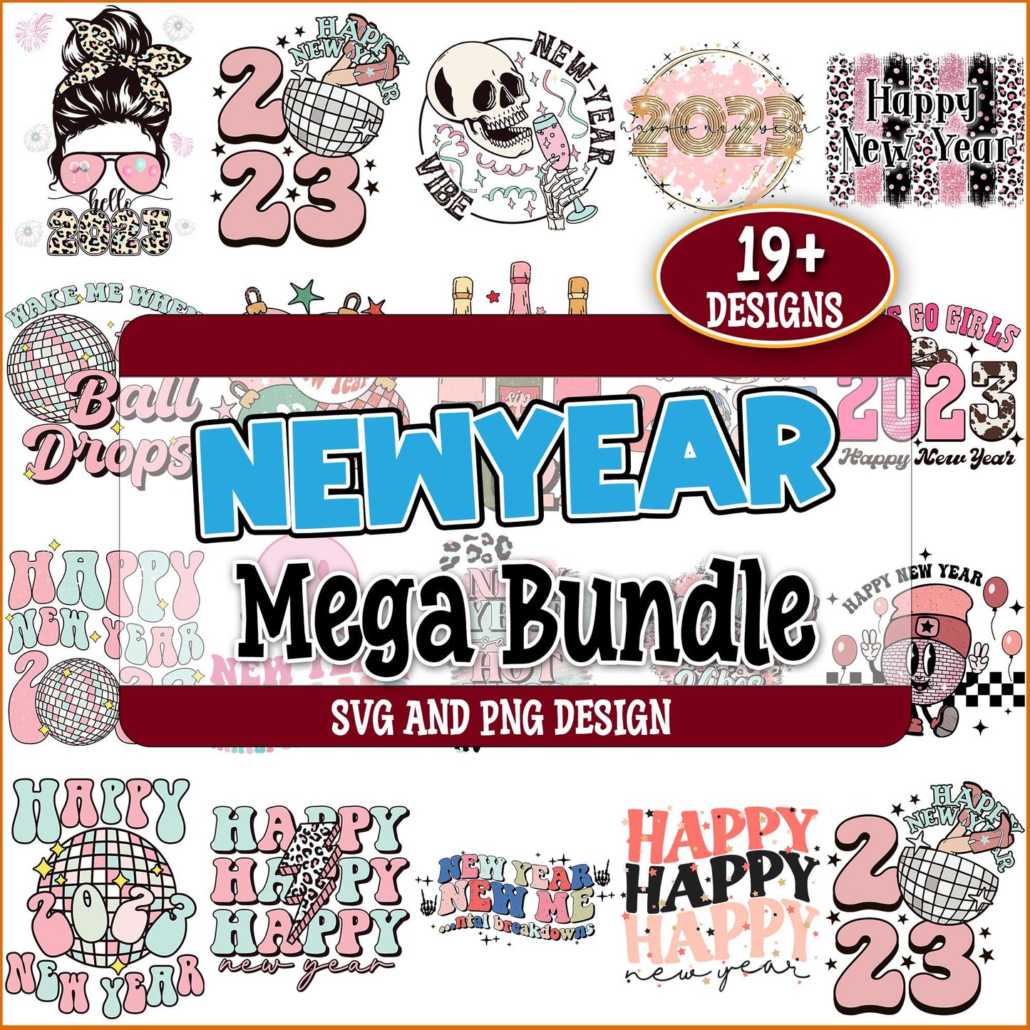 Happy newyear svg bundle