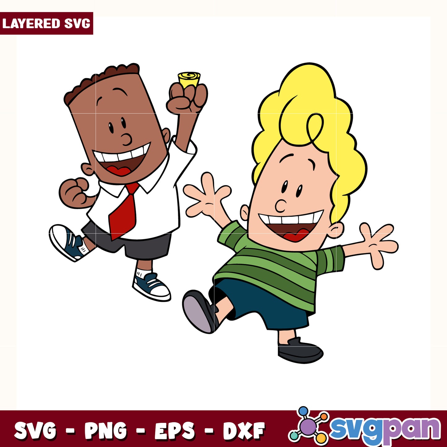 Harold hutchins and george beard svg, dog man comic svg, pilkey universe characters svg