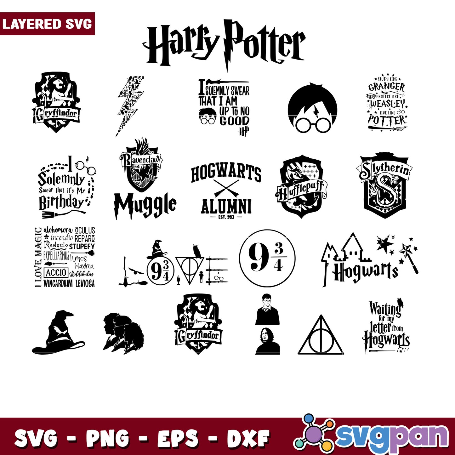 Harry Potter Bundle SVG Designs for Crafting Fun