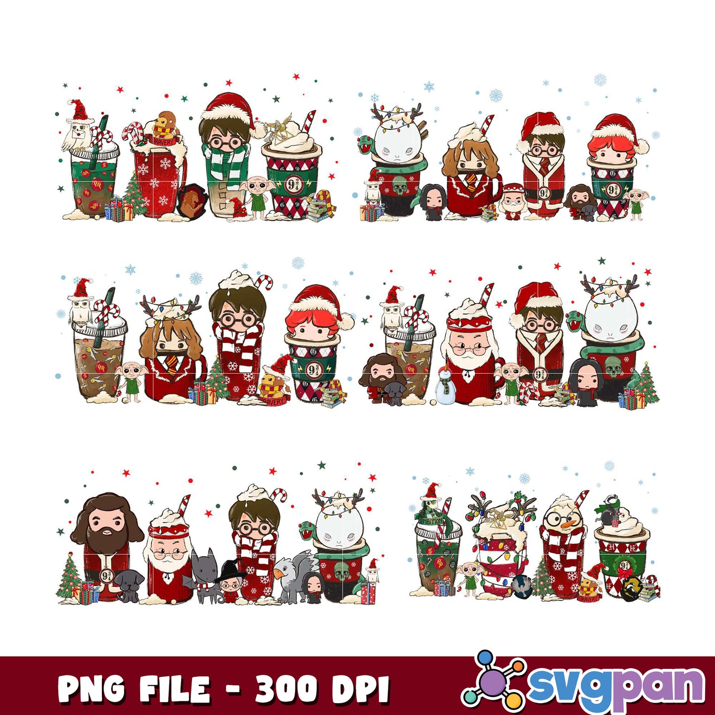 Harry Potter Christmas PNG Bundle 300 DPI