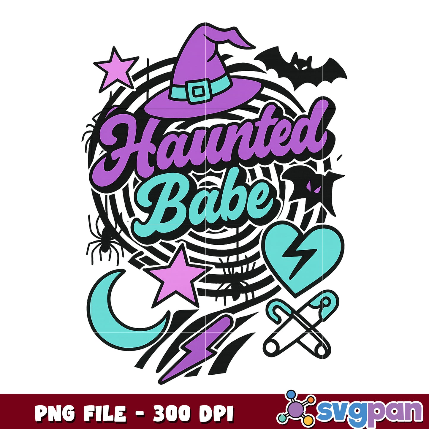 Haunted babe png, halloween ghost png, spooky season png