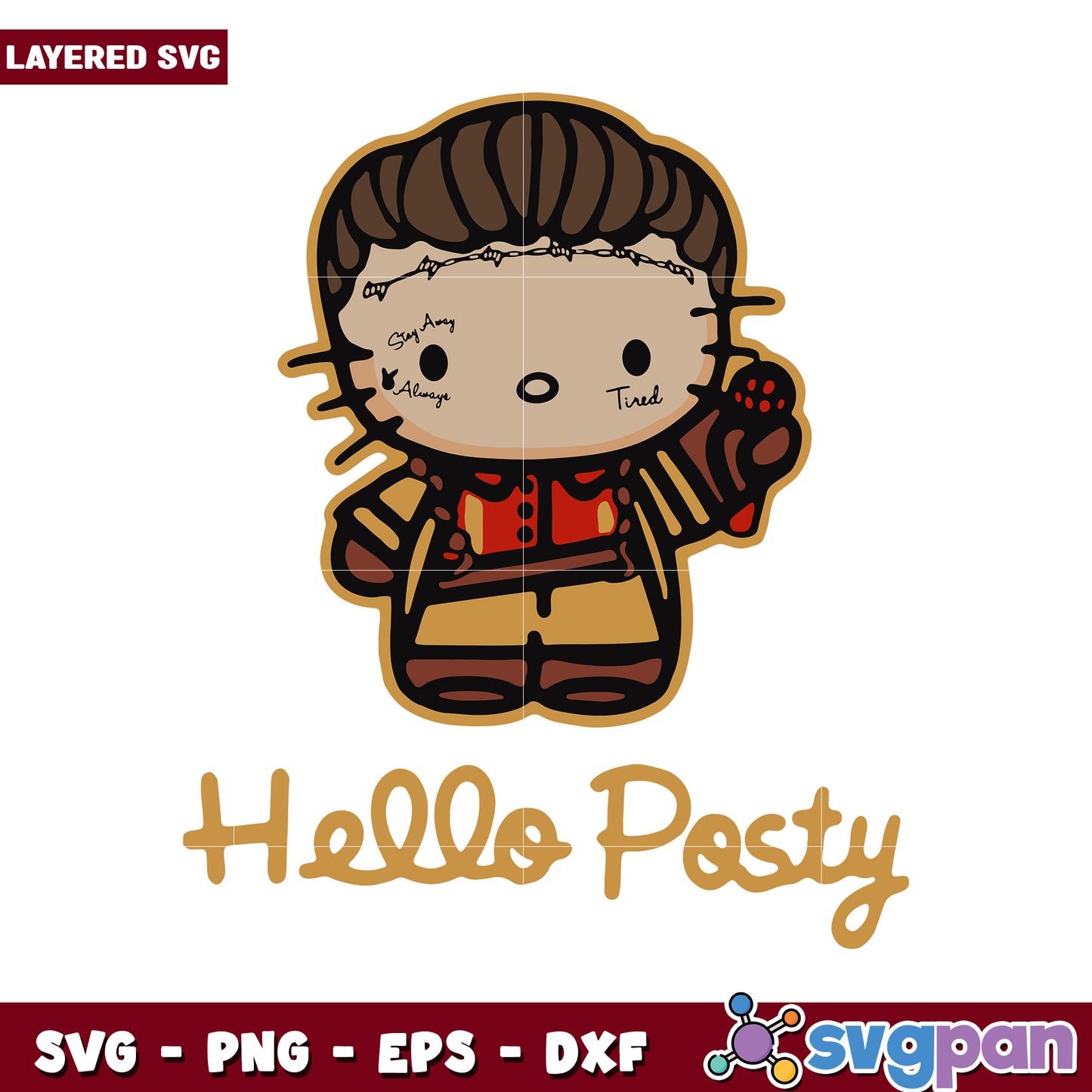 Hello Posty Character SVG Design for Crafts, Perfect for Projects