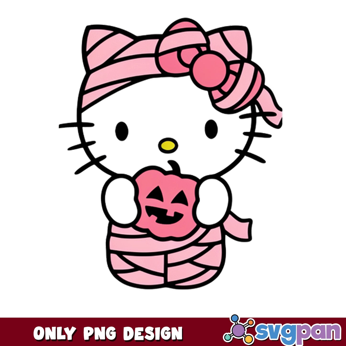 Hello Kitty Halloween Mummy PNG, Sanrio Halloween PNG, Spooky PNG