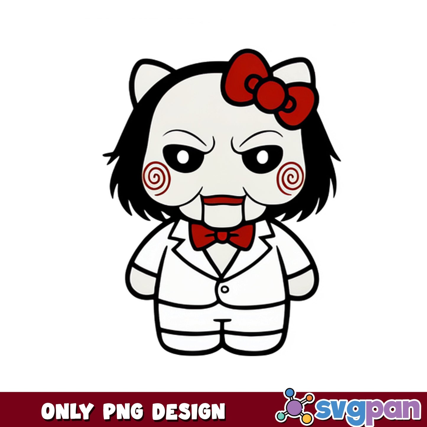 Hello Kitty Jigsaw Saw Horror PNG, Halloween PNG, Scary PNG