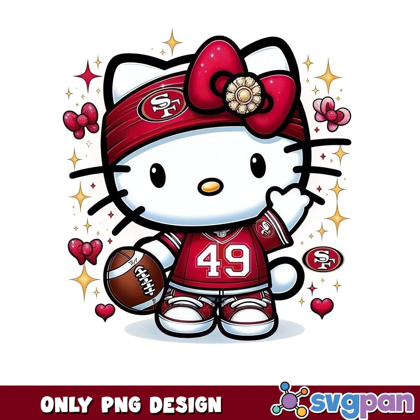 Hello Kitty San Francisco 49ers PNG, NFL Football PNG, Sanrio PNG
