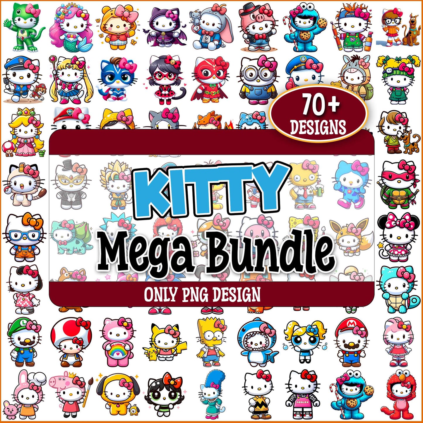 Hello kitty cosplay png bundle