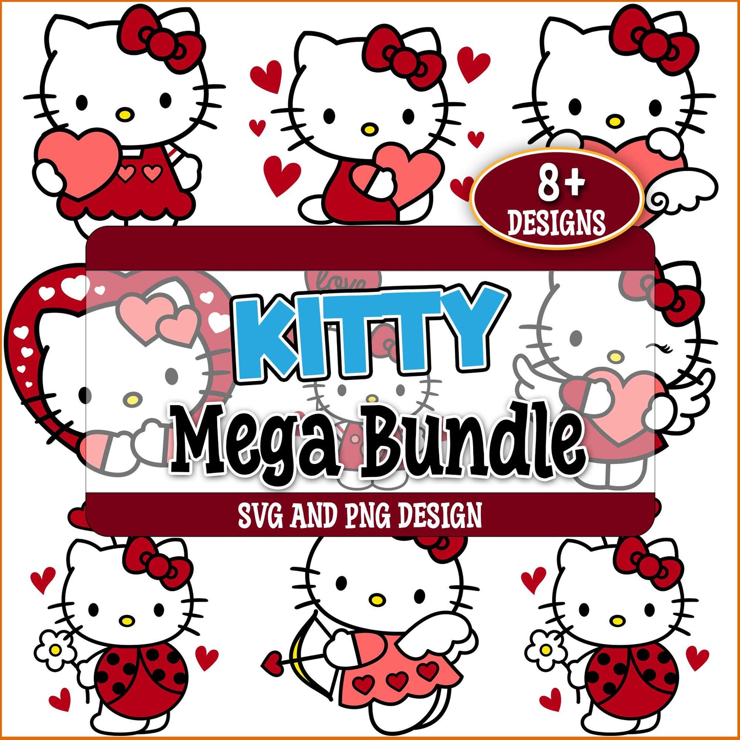 Hello kitty cupid svg bundle