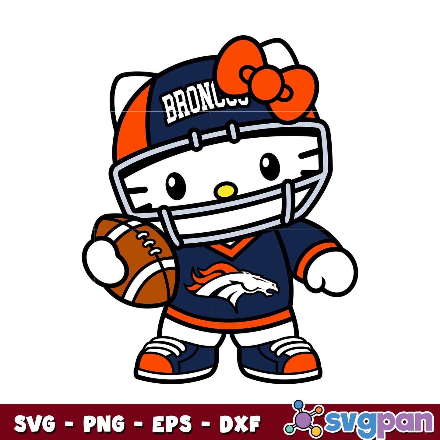 Hello kitty denver broncos football svg, denver broncos svg