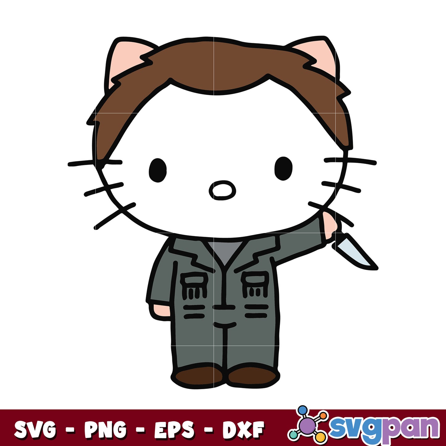 Hello kitty michael myers halloween svg, horror hello kitty svg