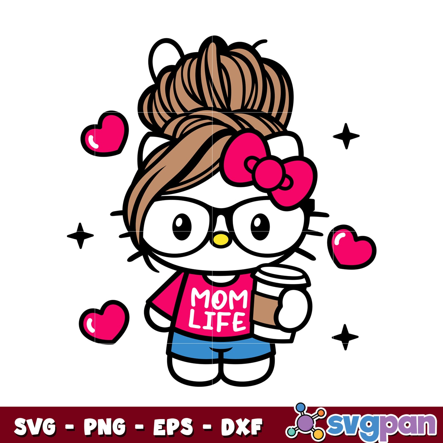 Hello kitty mom life svg, mom hello kitty svg, sanrio cartoon svg