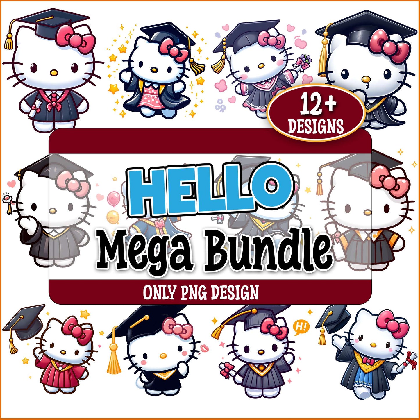 Hello kitty the graduate png bundle