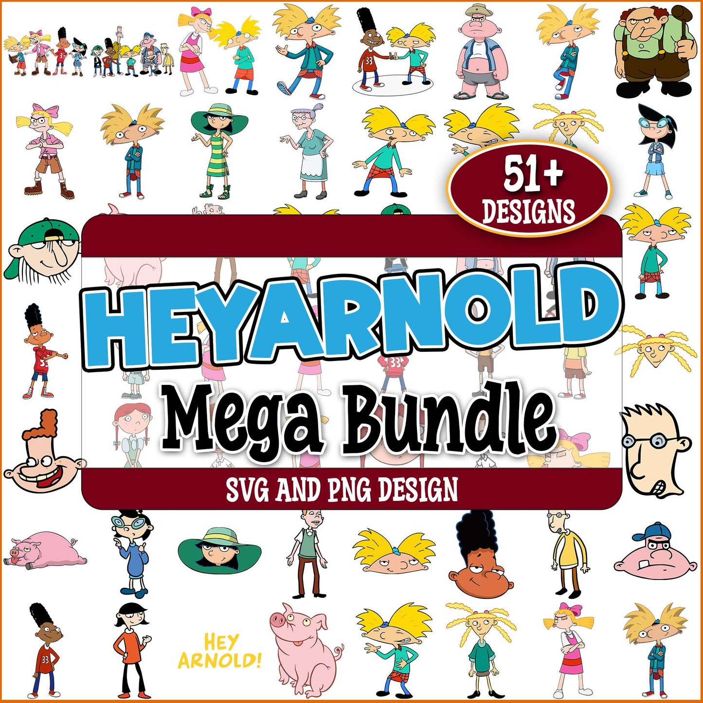 Hey arnold svg bundle