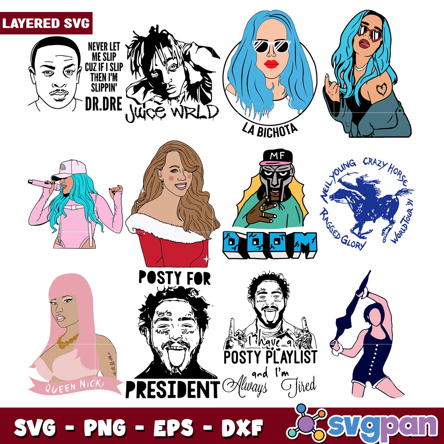 Hip Hop Icons SVG Bundle for Creative Projects
