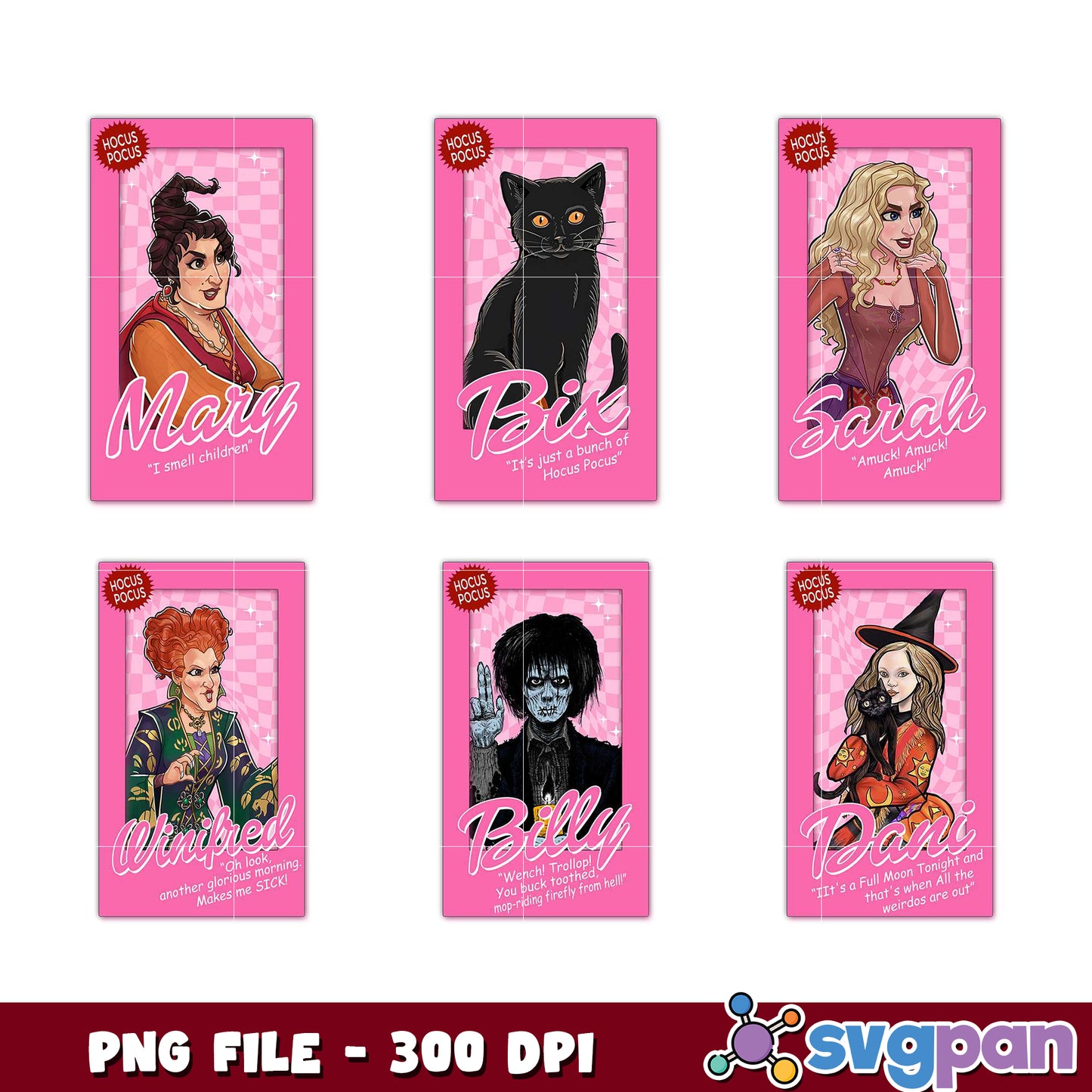 Hocus Pocus Character Bundle PNG File for Fans
