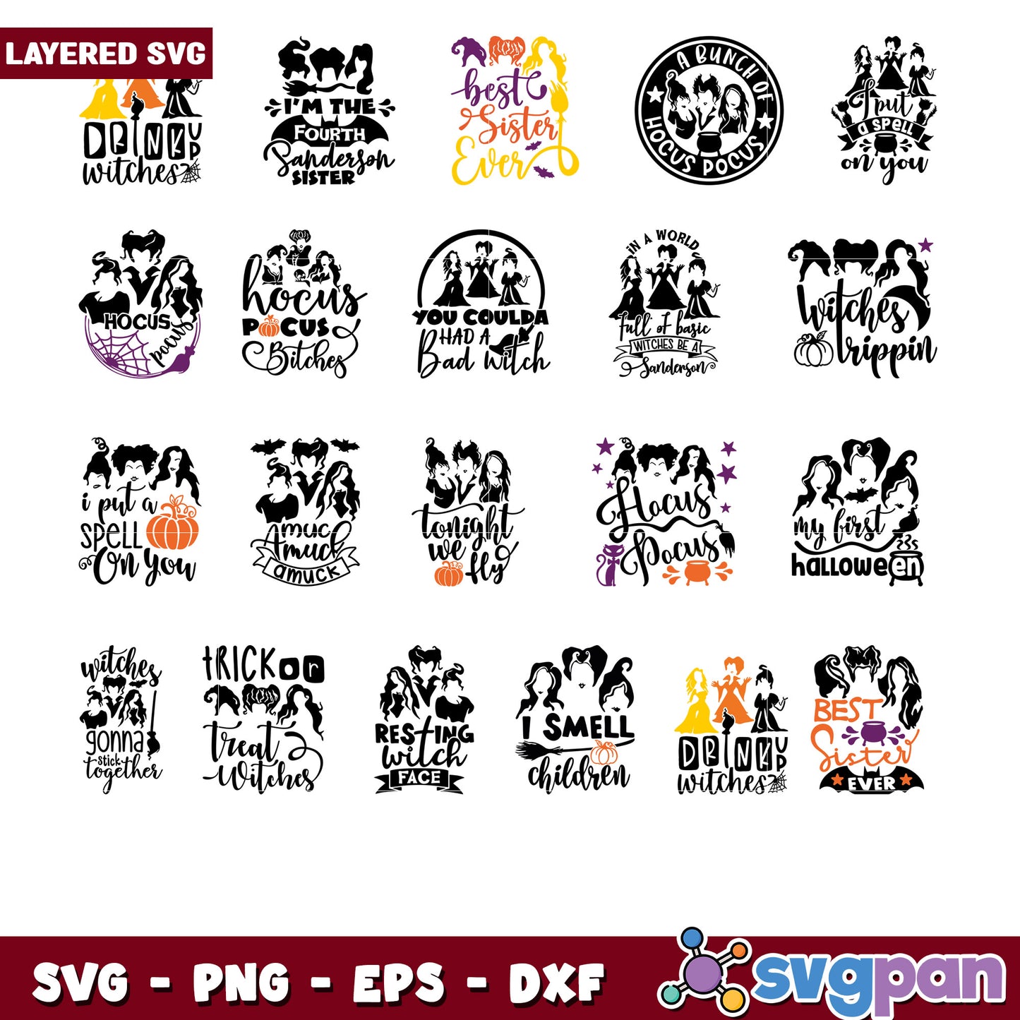Hocus Pocus SVG Bundle 18 Designs