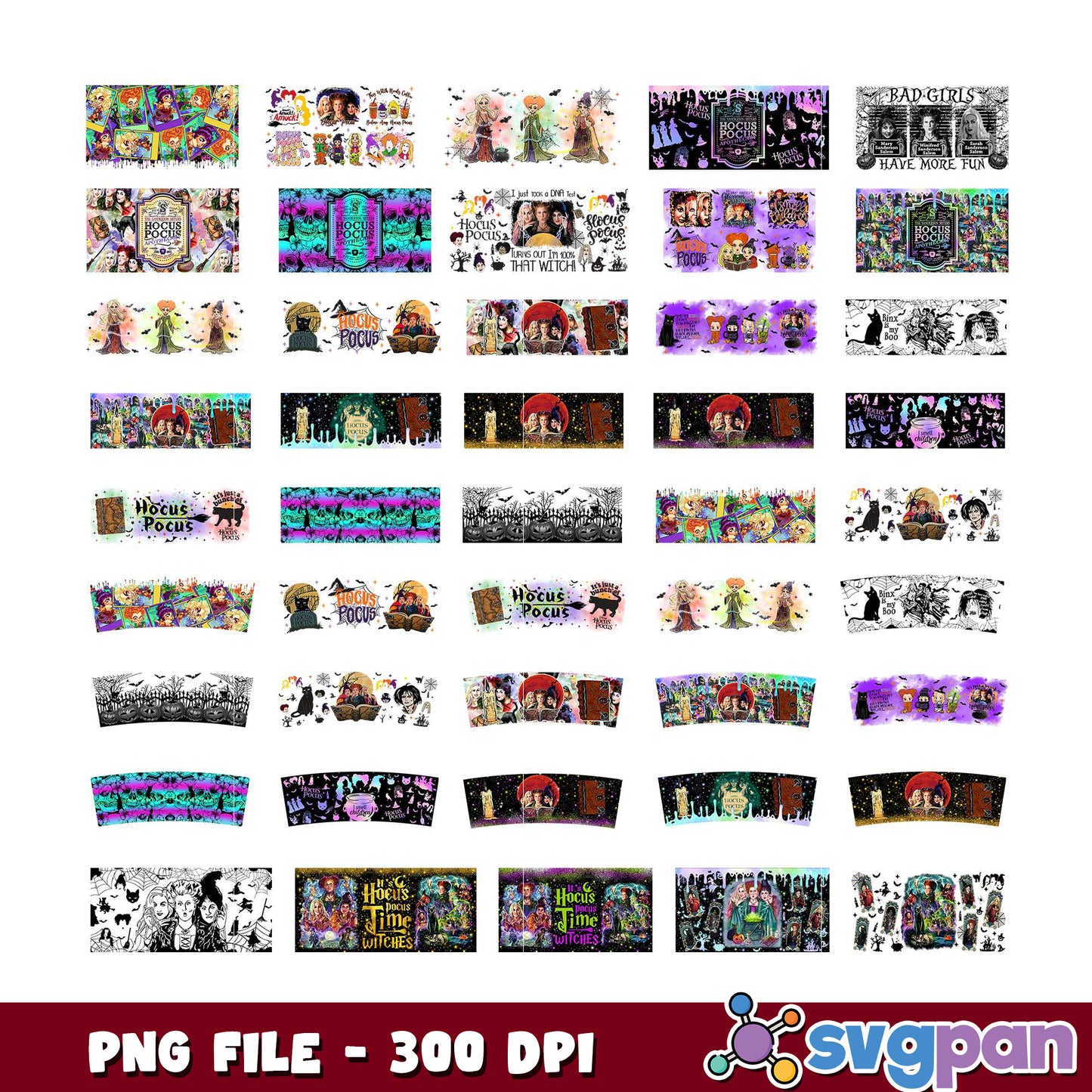 Hocus Pocus Sublimation Bundle PNG 300 DPI