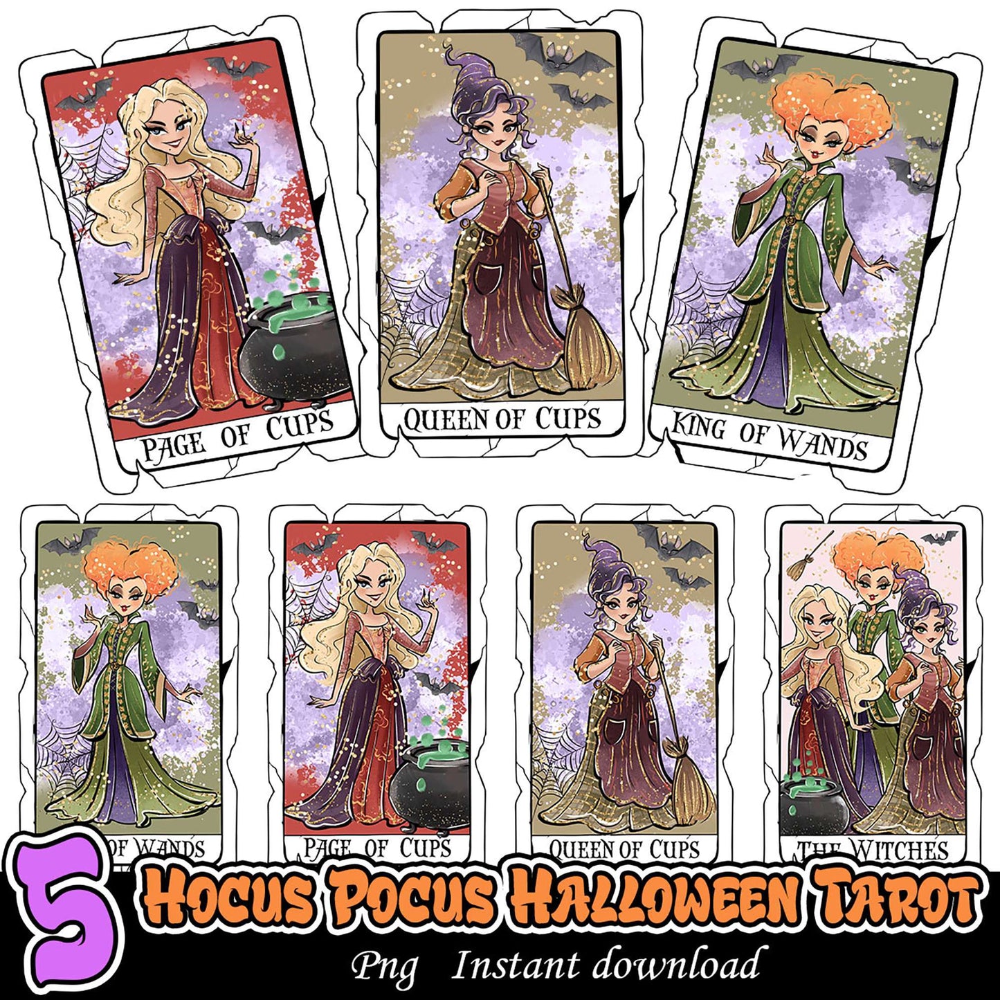 Hocus Pocus Tarot PNG Bundle - Instant Download