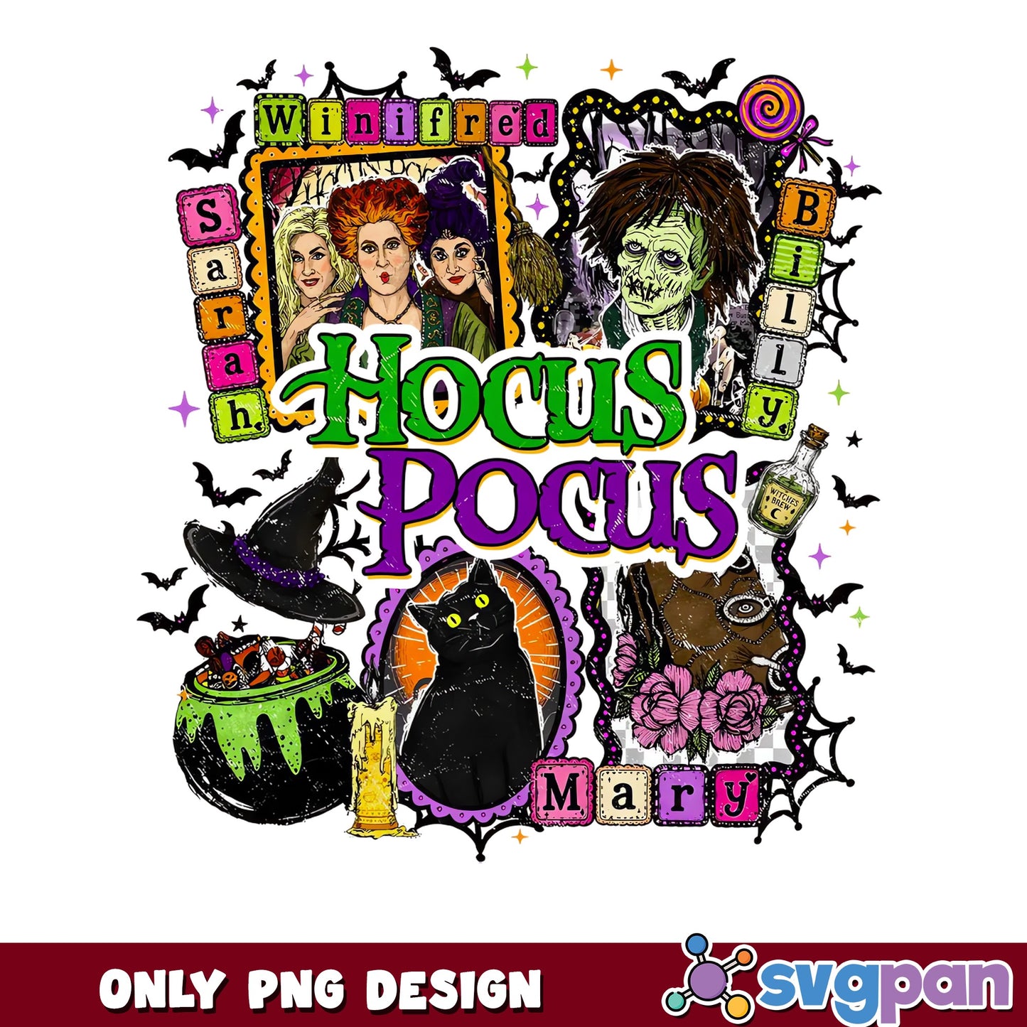 Hocus Pocus Halloween PNG, Sanderson Sisters PNG, Witch PNG