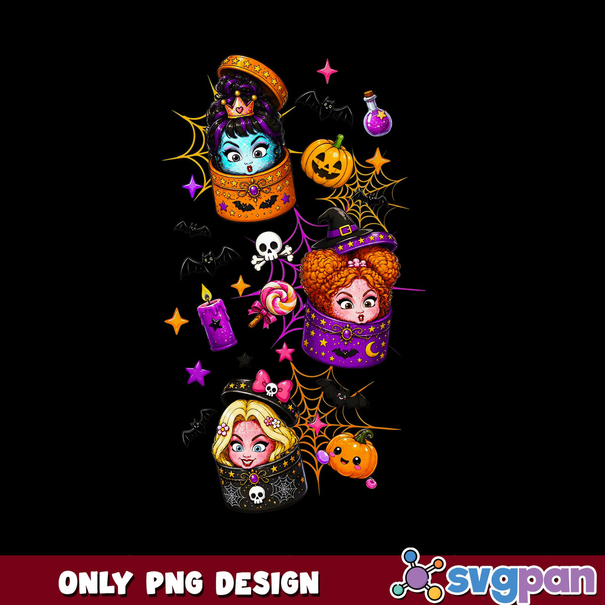 Hocus Pocus Witch Sisters Halloween PNG, Sanderson Sisters PNG