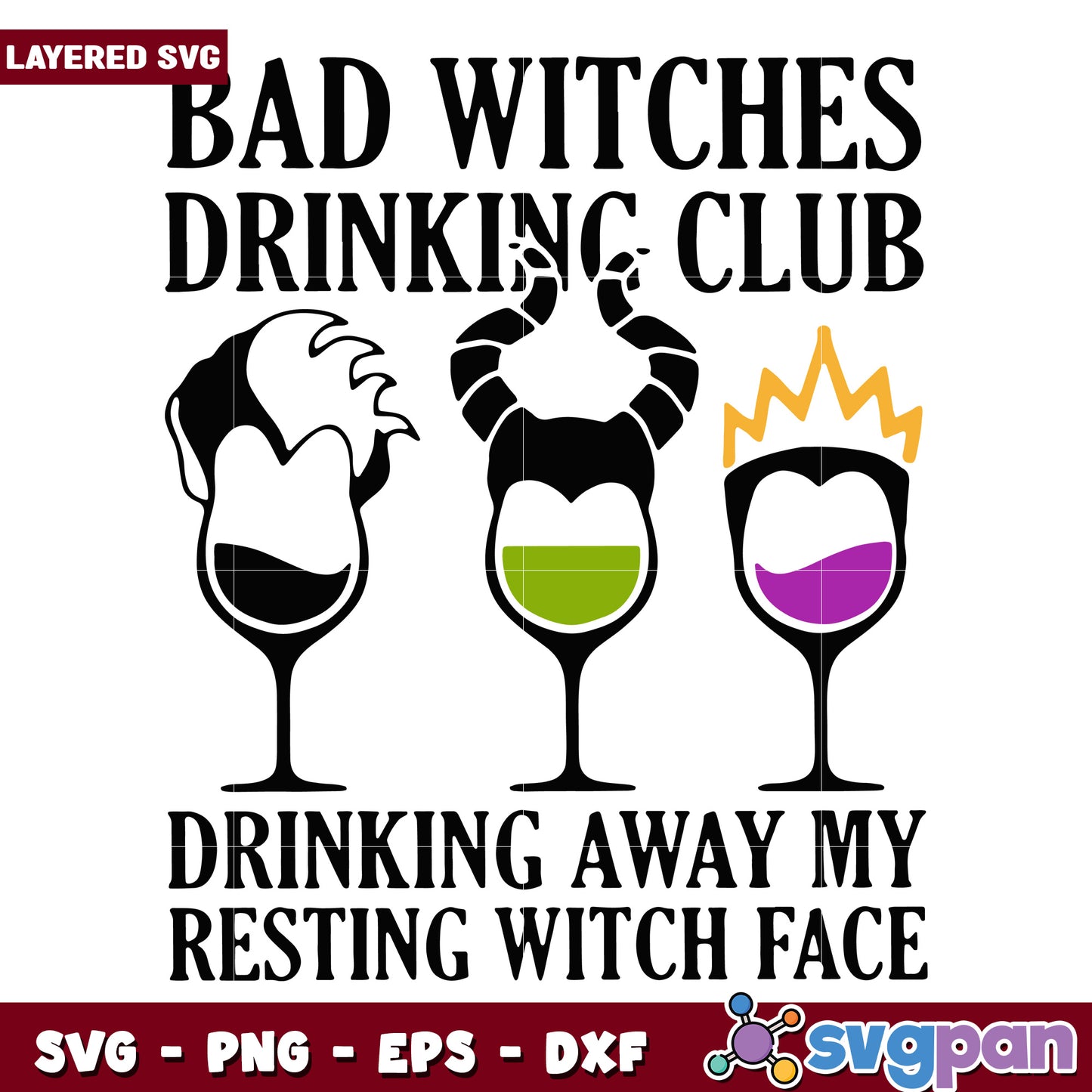 Hocus pocus bad witches svg, halloween cartoons svg, spooky cartoons svg