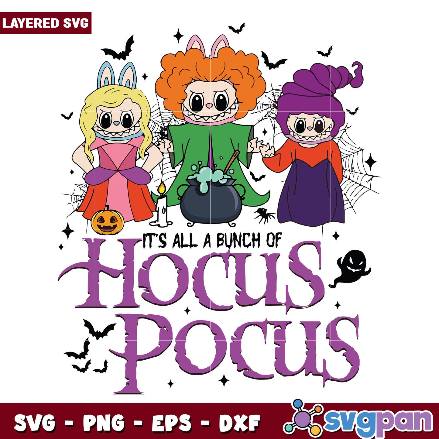 Hocus pocus design svg, halloween cartoons svg, spirit halloween svg