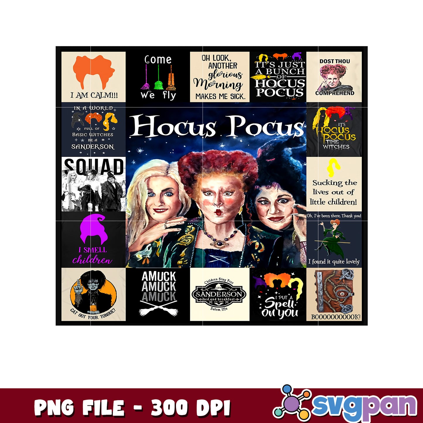 Hocus pocus villains png, halloween movies png, halloween candy png
