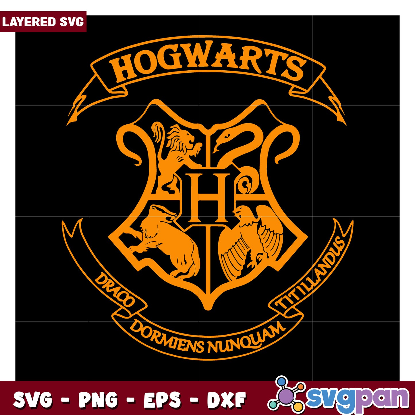 Hogwarts Crest SVG Design for Crafts, Perfect for Harry Potter Fans