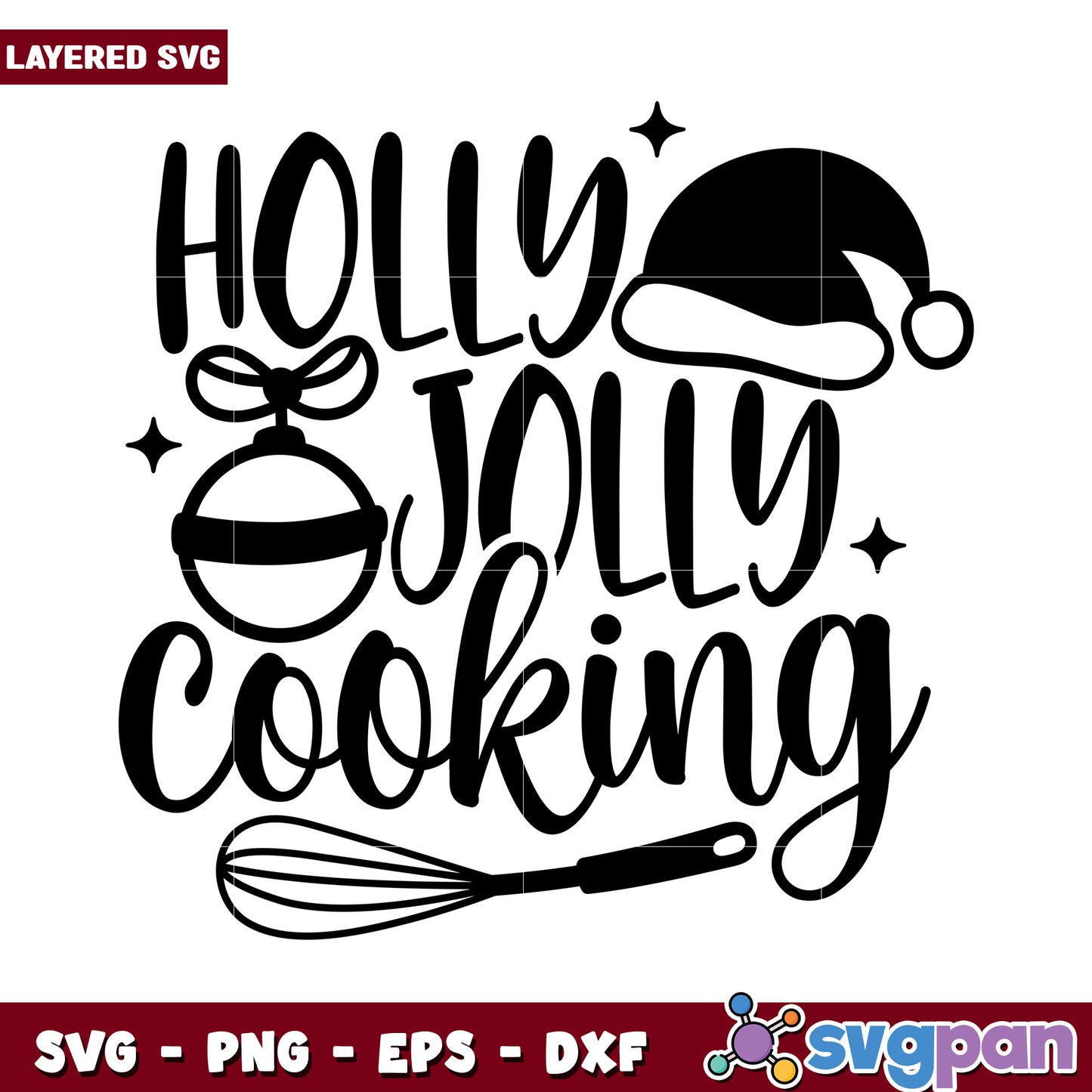 Holly Jolly Cooking SVG Design for Holiday Crafts, Perfect for Gifting