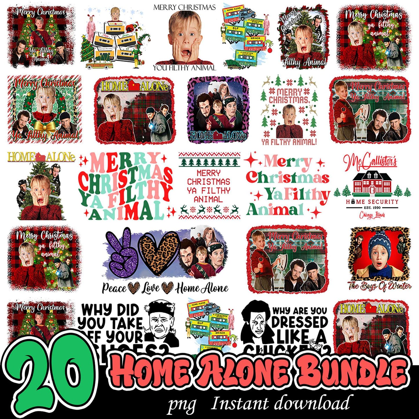 Home Alone Bundle 20 PNG Designs
