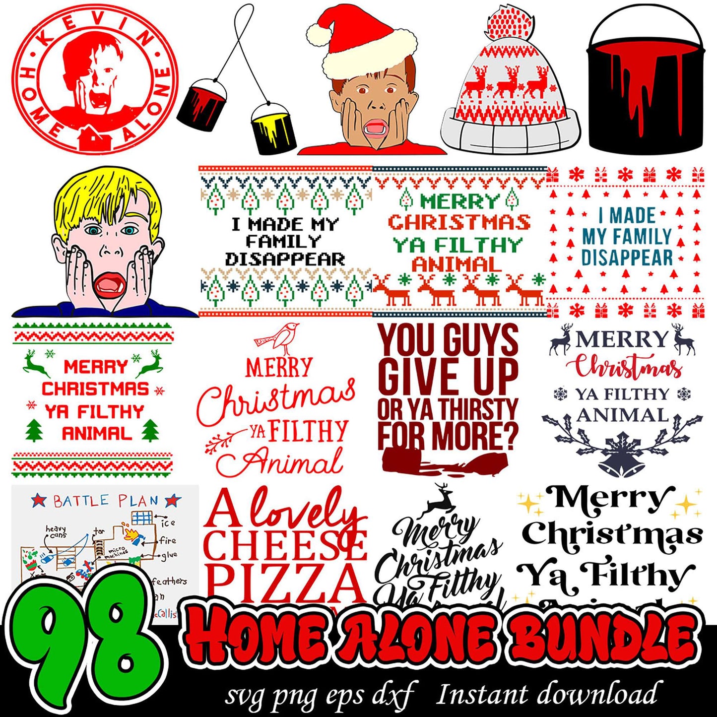 Home Alone SVG Bundle Christmas Designs