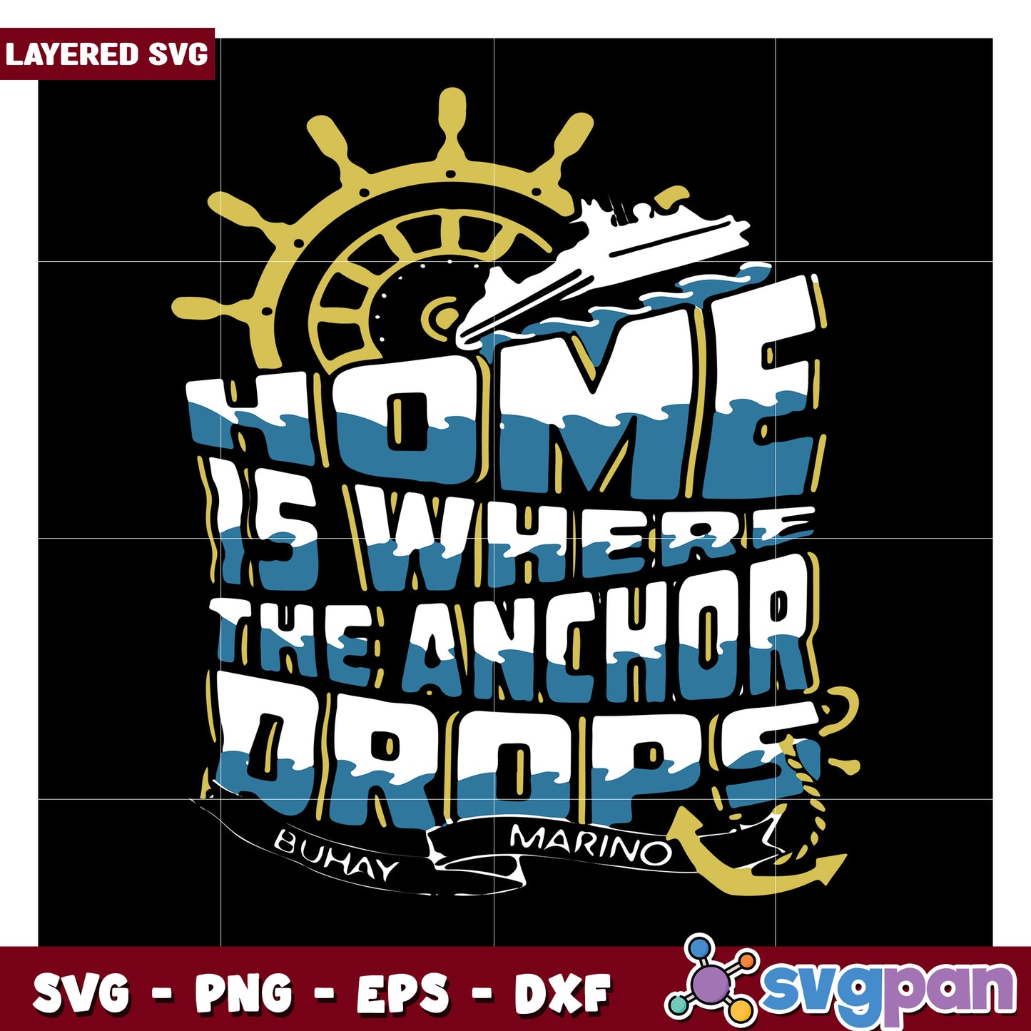 Home is Where the Anchor Drops SVG Design for Crafts, Perfect for DIY Projects