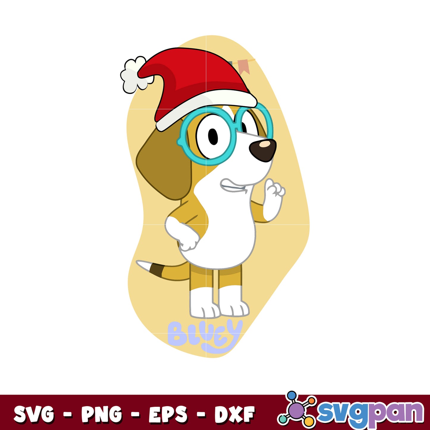 Honey bluey dog christmas hat svg, bluey christmas svg, bluey svg
