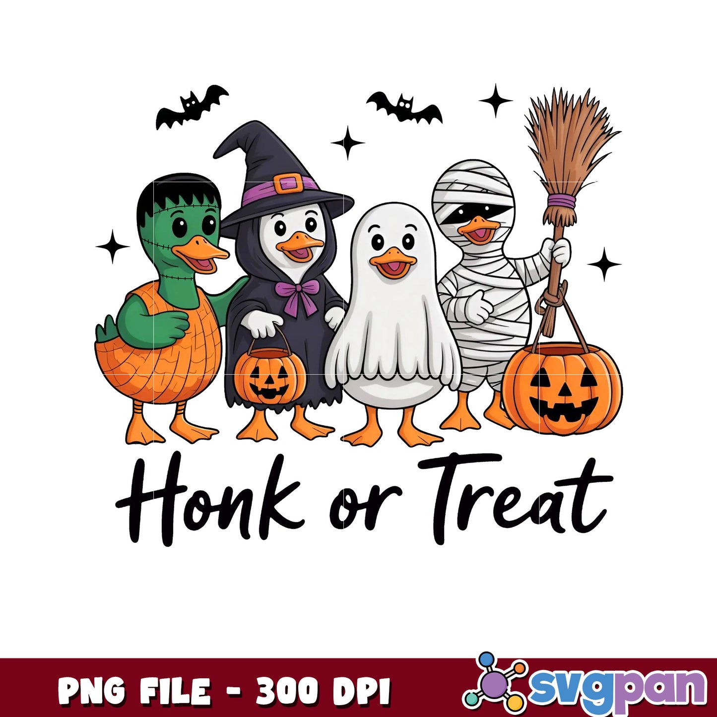 Honk or treat funny goose png, halloween candy png, halloween design png