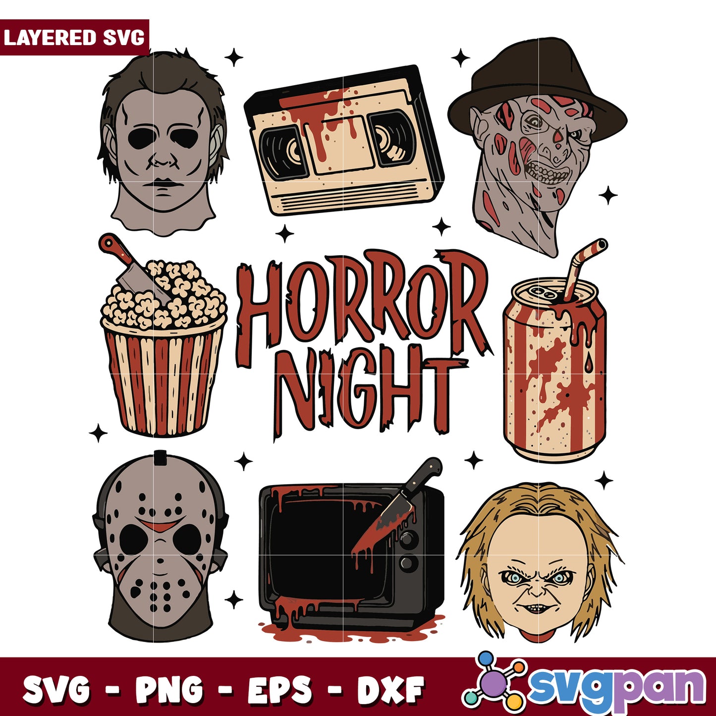 Horro night killers svg, halloween toys svg, halloween movies svg