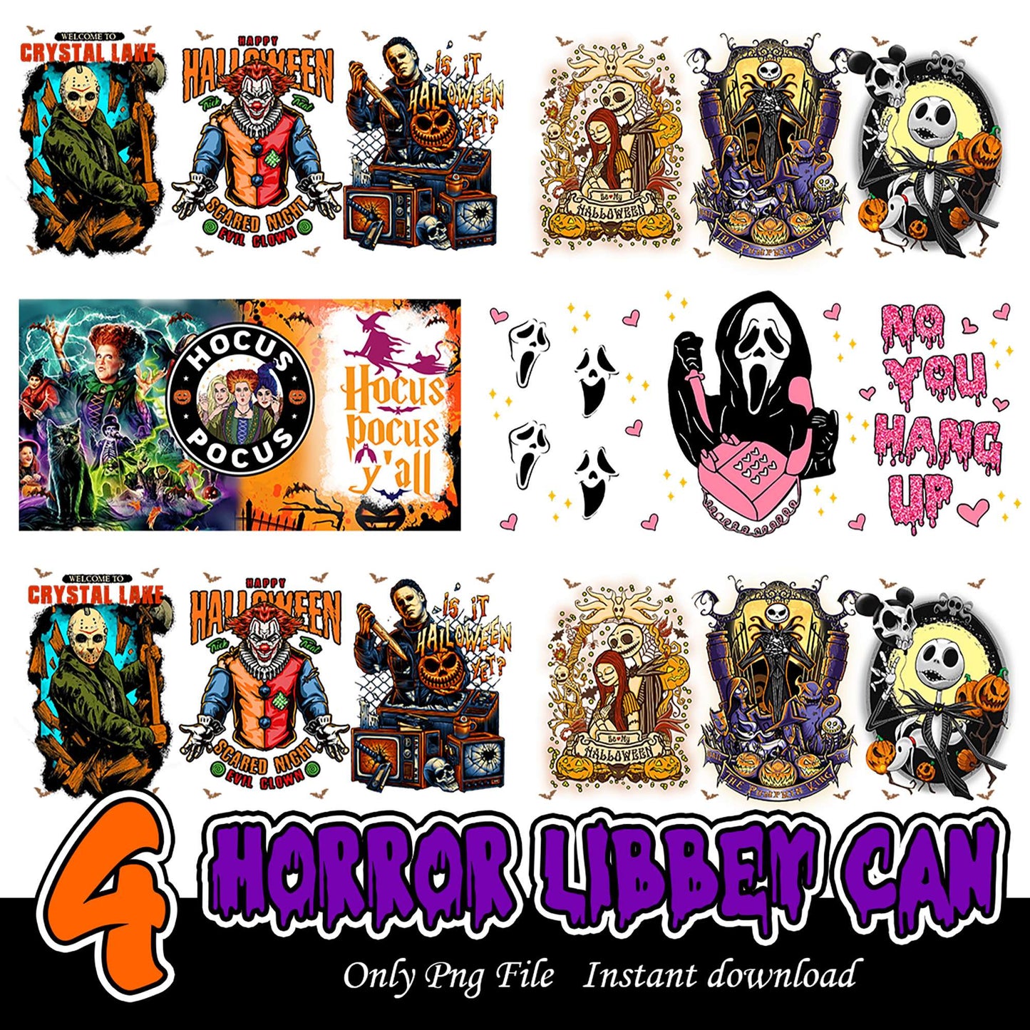 Horror Libbie Can Bundle in PNG Format for Halloween Fun