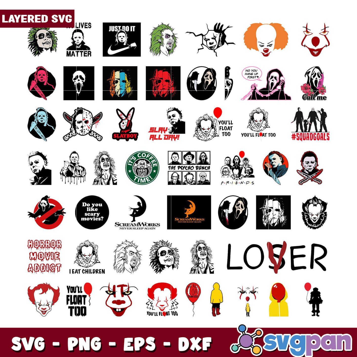 Horror Movie Bundle SVG Designs for Crafters