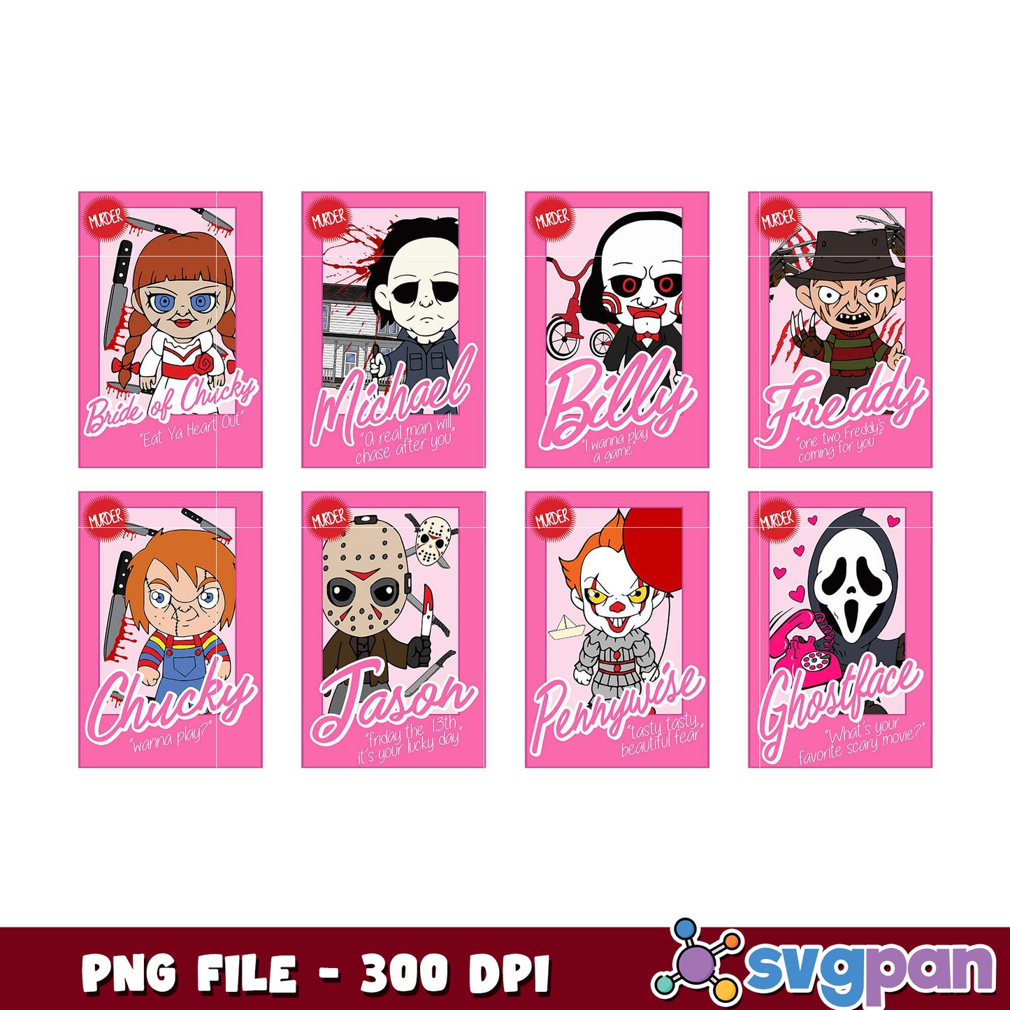 Horror Movie Characters PNG Bundle