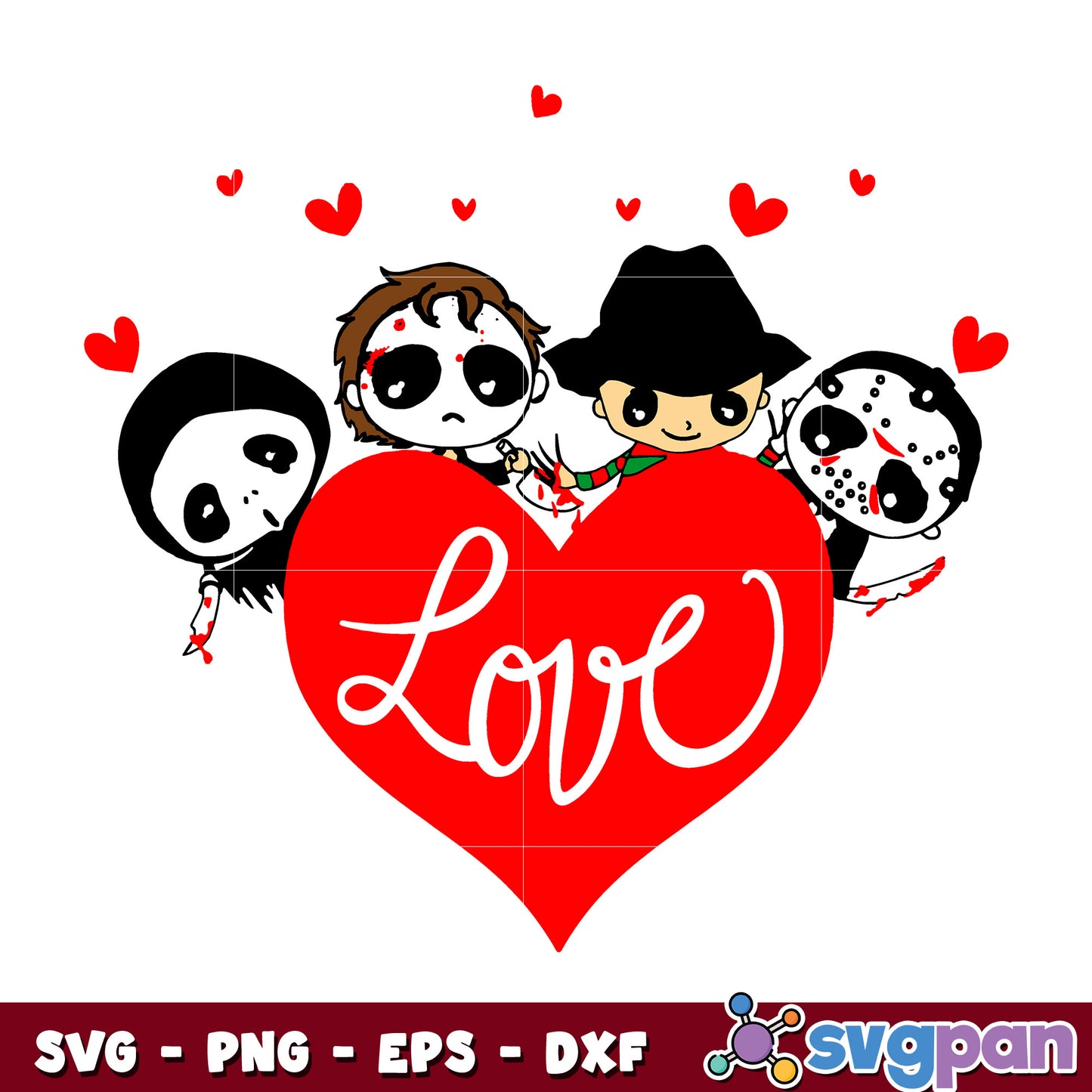 Horror Movie Chibi Valentine svg