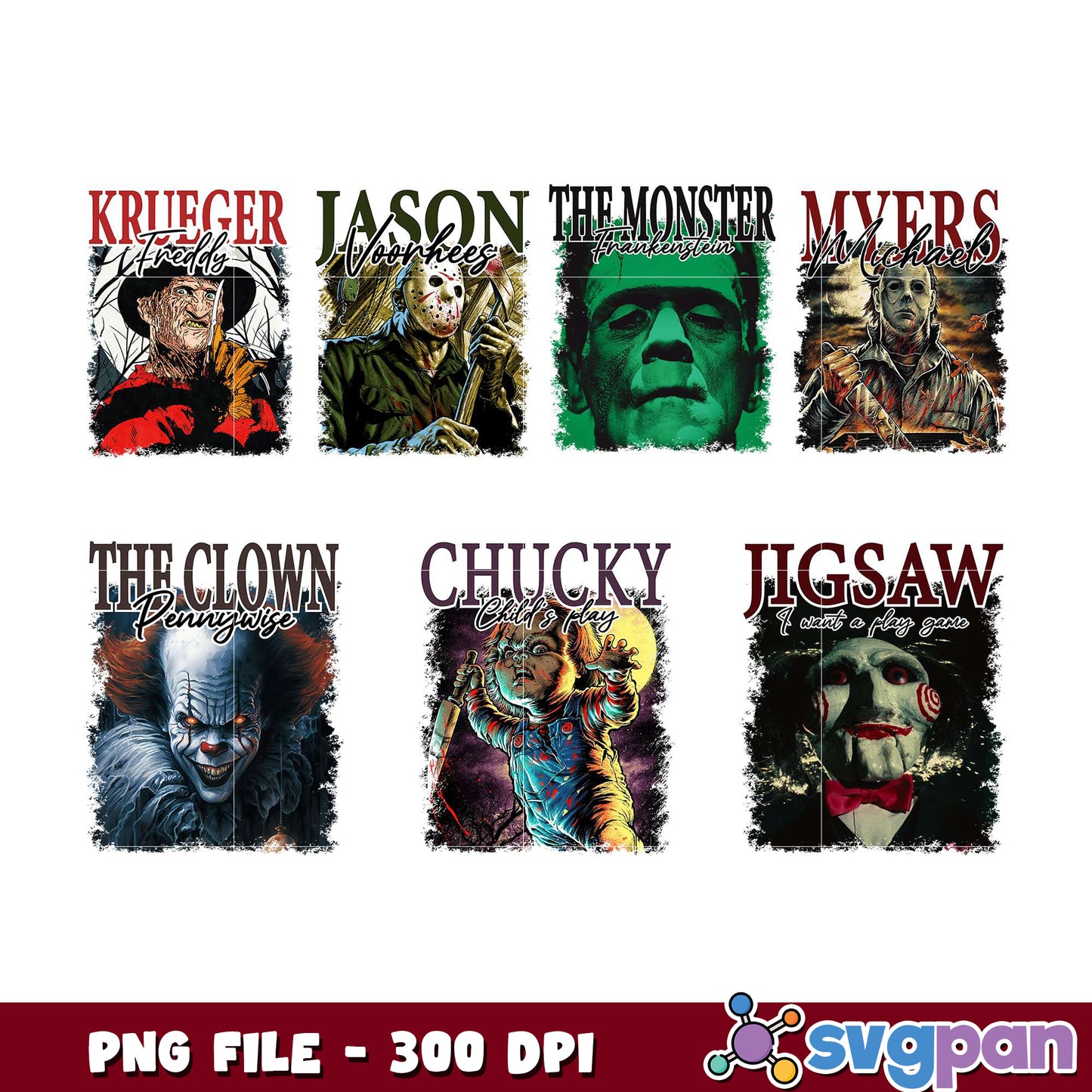 Horror Movie Icons Bundle High Quality PNG Files
