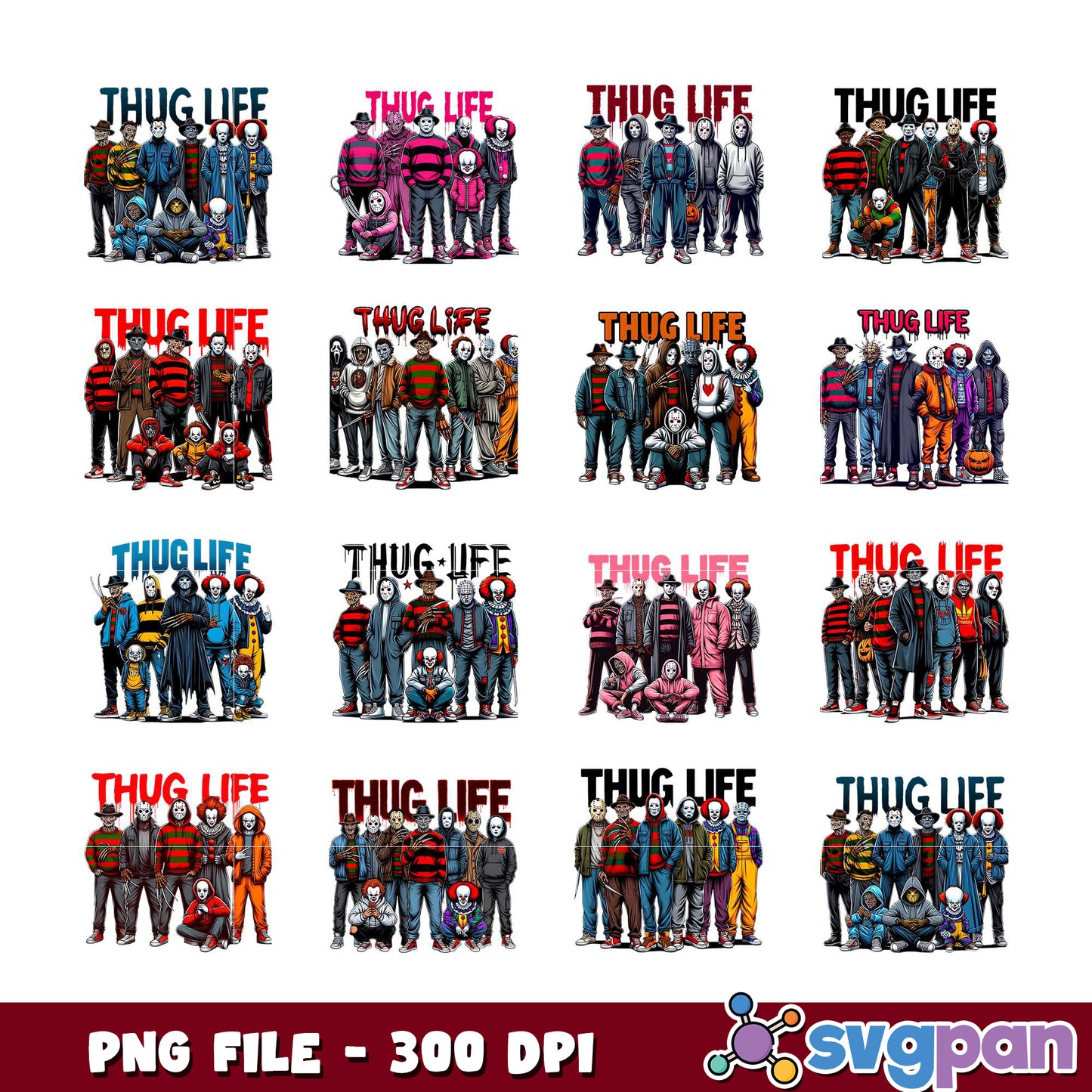 Horror Movie Thug Life PNG Bundle