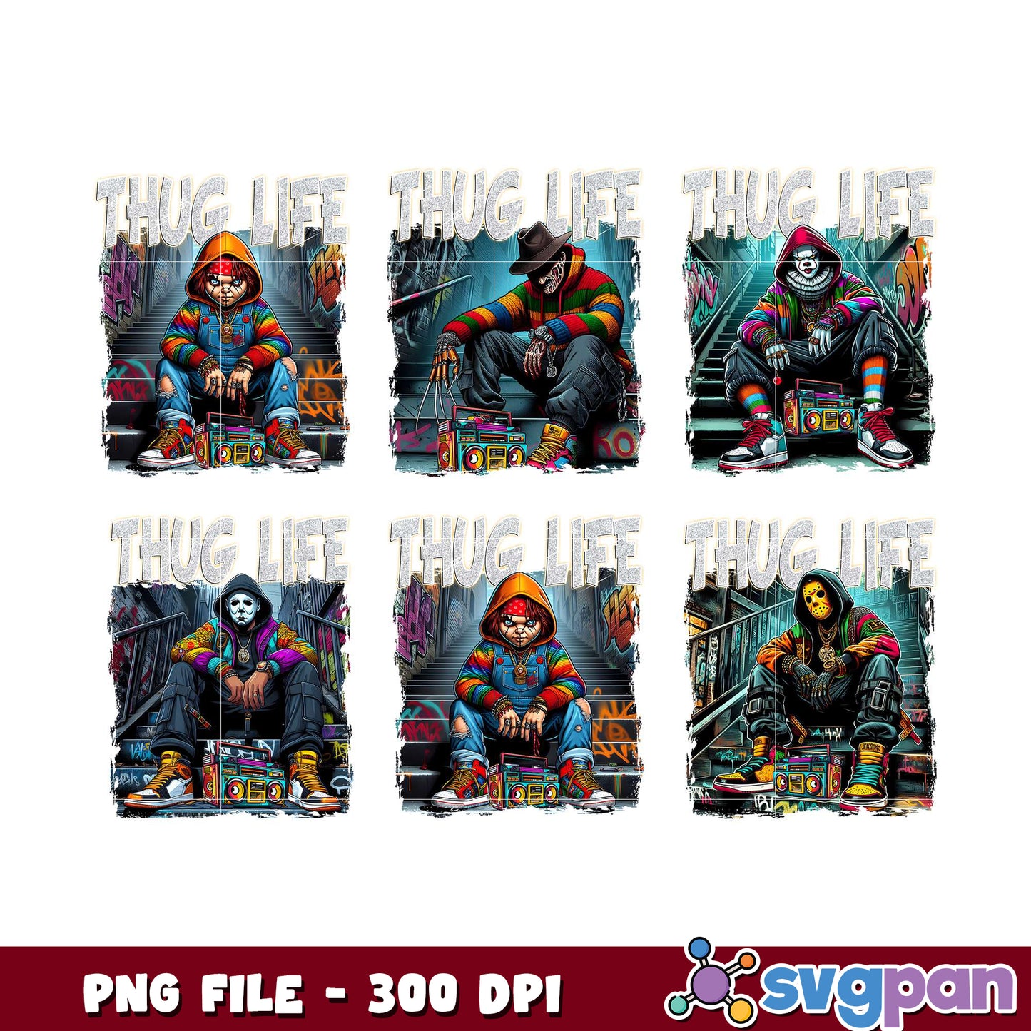 Horror Thug Life PNG Bundle - 300 DPI