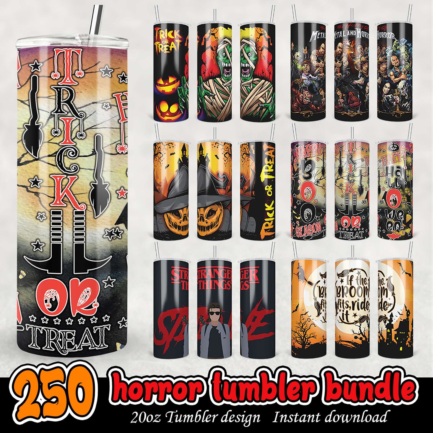 Horror Tumbler Bundle 250 Designs for Halloween Fun
