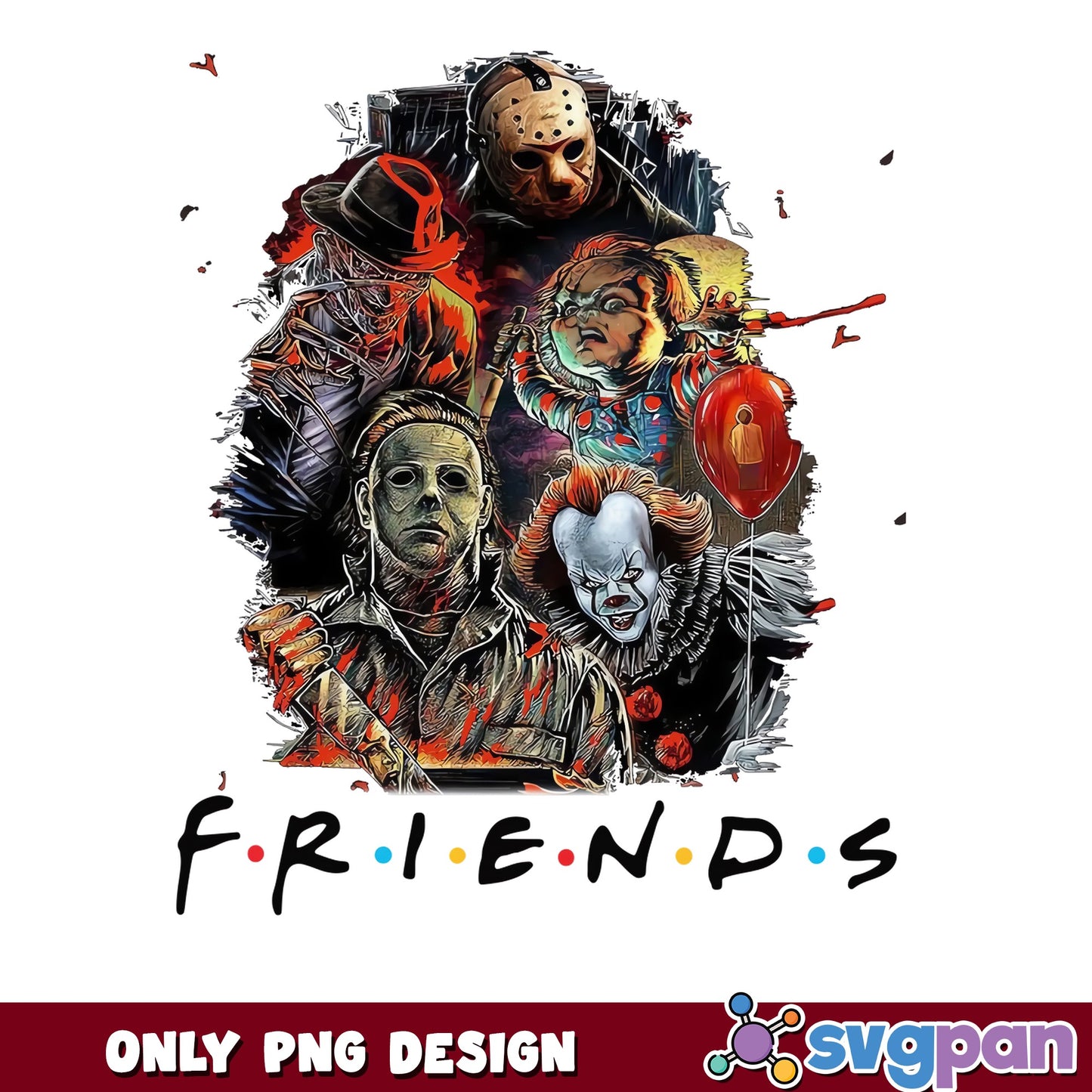 Horror Friends PNG, Halloween Horror Characters, Scary Movie PNG