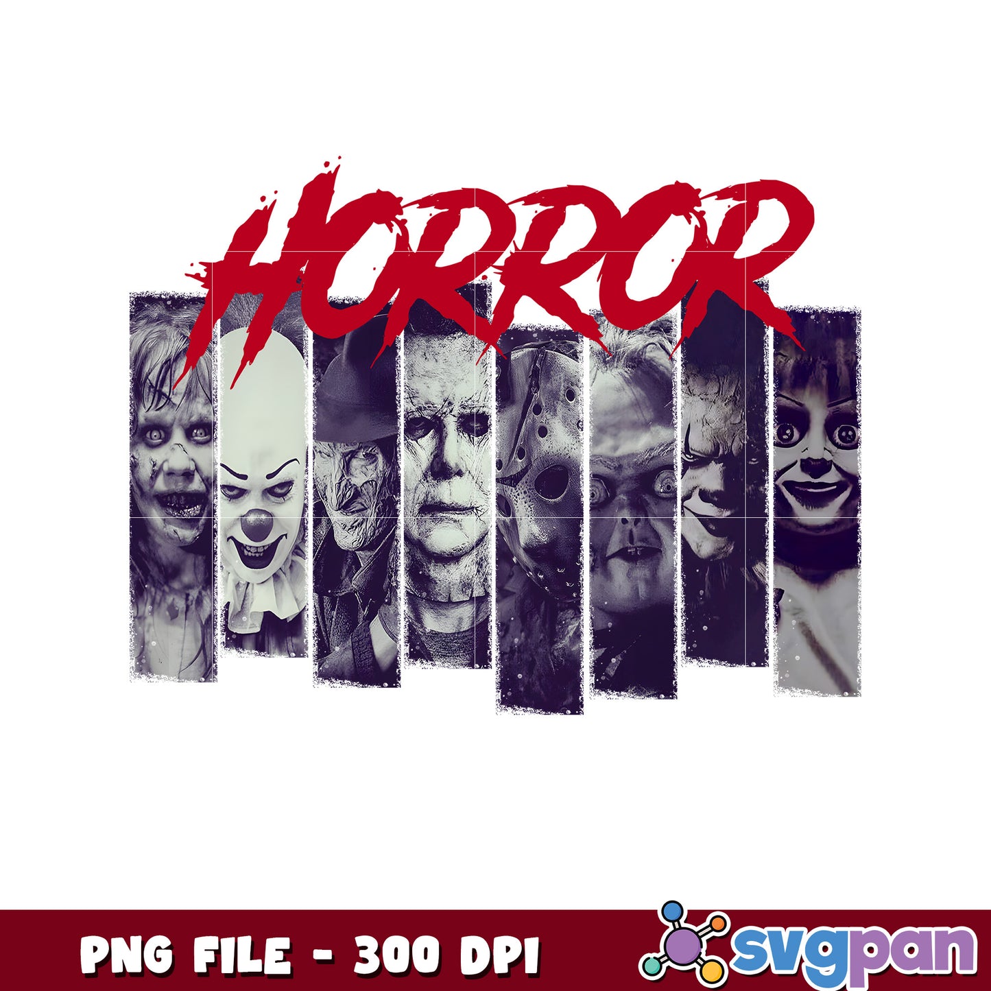 Horror characters pumkin face png, halloween design png, halloween pumpkin png