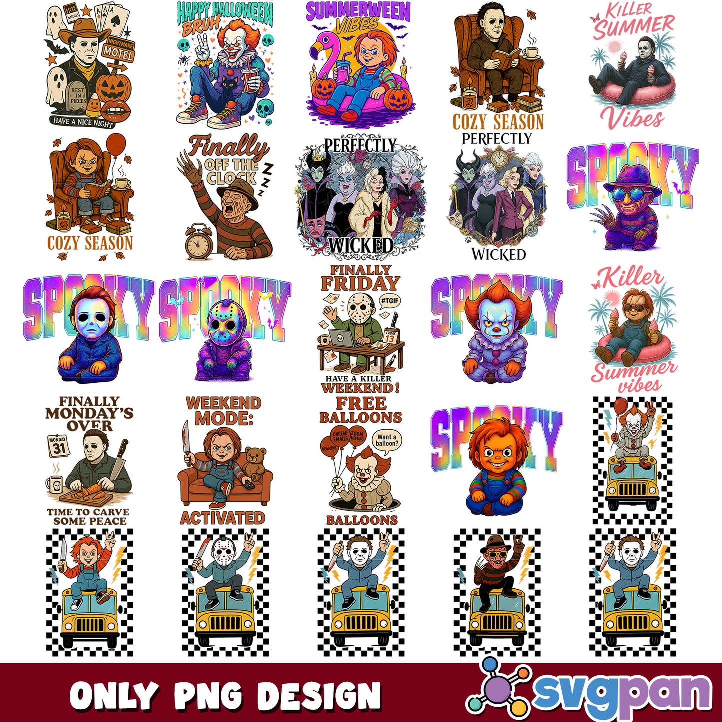 Horror killers design png bundle, famous serial killers png, pain killers png