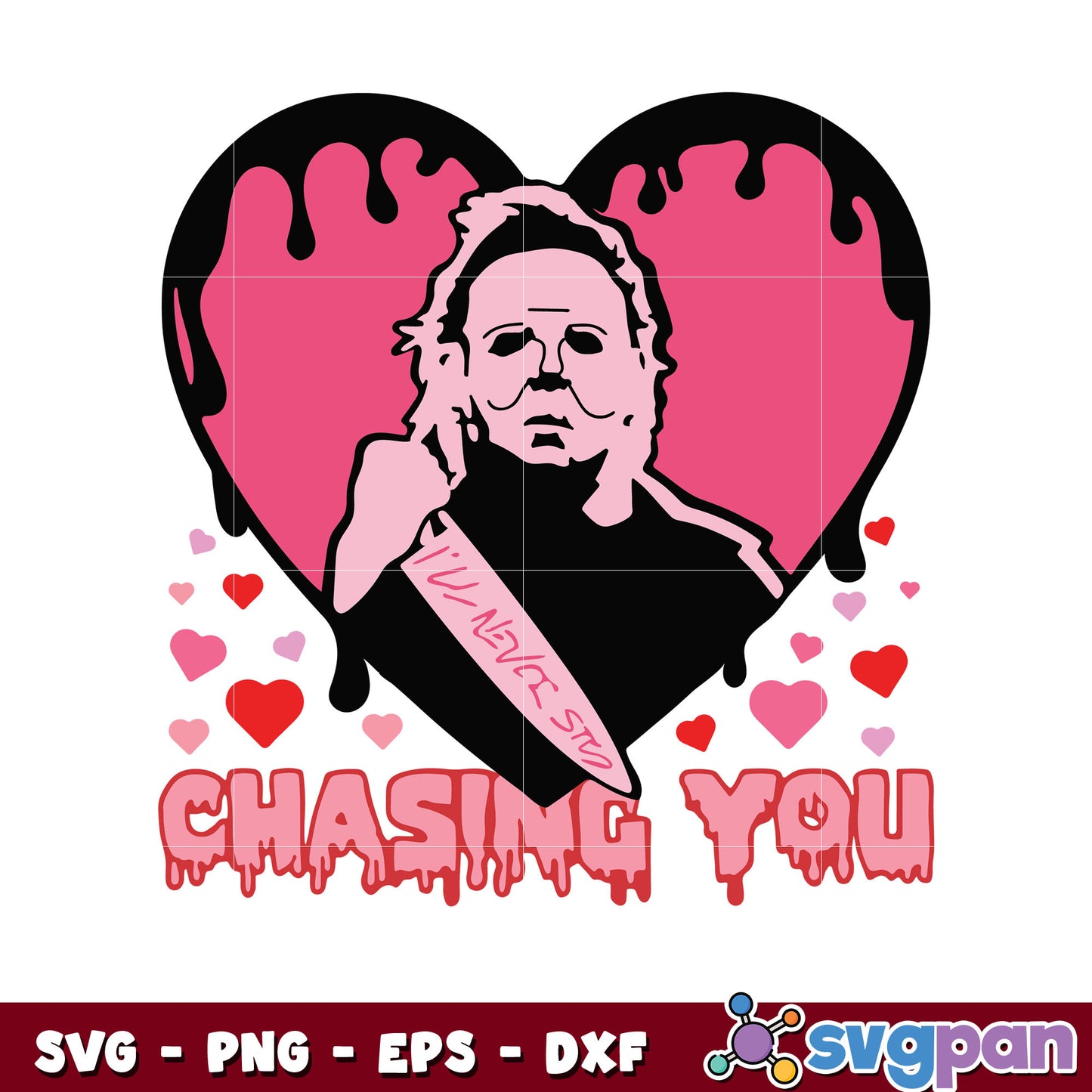 Horror movie chasing you svg, horror movie valentine svg, chasing you svg